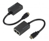 ADAPTADOR HDMI P/RJ45 EXTENSOR 1080P 30 METROS CABO 20CM