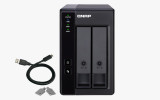SERVIDOR NAS STORAGE QNAP TR-002 2 BAIAS RAID/DRIVE 3.5"/ 2.5"/ HDD/ SSD/ SATA3/ USB 3.0 PRETO