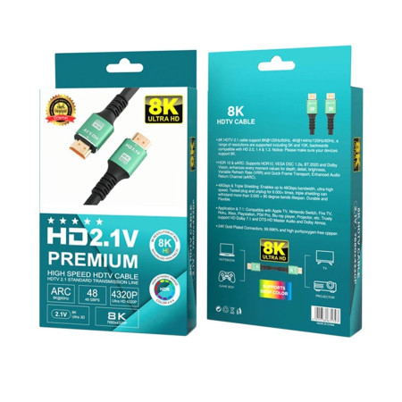 Anúncio: CABO HDMI HDTV 8K (10 METROS) - PRETO/VERDE