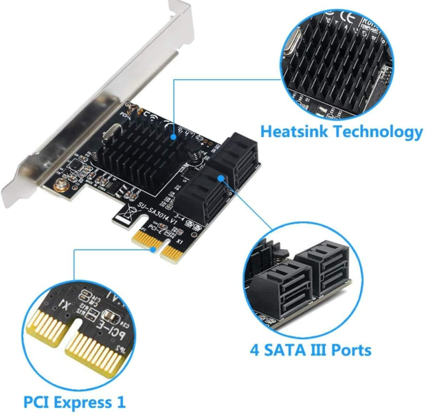 Anúncio: PLACA PCI-E 1X TO 4 PORT SATA 3.0