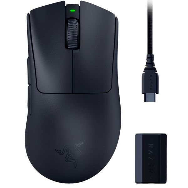 Anúncio: MOUSE S/FIO RAZER DEATHADDER V3 PRO + HYPERPOLLING WIRELESS DONGLE - RZ01-04630300-R3WL