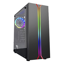 GABINETE GAMER SATELLITE 1100K /ATX/1 COOLER/RGB-PRETO