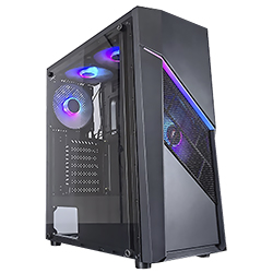 GABINETE GAMER SATELLITE 1401K /ATX/4 COOLER RGB-PRETO