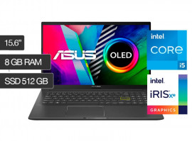 NB ASUS VIVOBOOK CI5 K513EA-L12004W/I5-1135G7/TELA 15.6  OLED/8GB RAM/512SSD/W11/PRETO